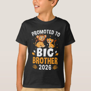 Benoemd tot grote broer 2026 Leeuwen Dieren Jongen T-shirt