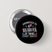 Benoemd tot grote broer van tweeling geschat 2026 ronde button 5,7 cm (Voorkant /achterkant)