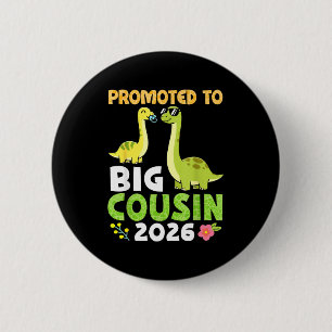 Benoemd tot grote neef 2026 Schattige dinosaurusfa Ronde Button 5,7 Cm