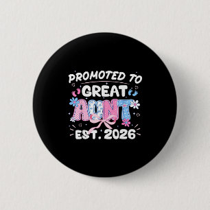 Benoemd tot grote tante 2026 nieuwe tante zwangers ronde button 5,7 cm