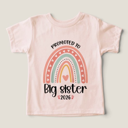 Benoemd tot grote zus 2026 Peuters meisjes (Design voorkant)