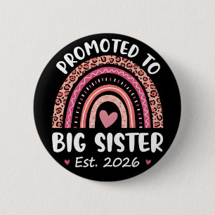 Benoemd tot grote zus 2026 Schattige zwangerschap Ronde Button 5,7 Cm
