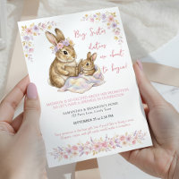 Benoemd tot grote zus Bunny Florale Baby Sprinkle
