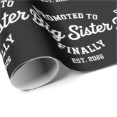 Benoemd tot grote zus eindelijk 2026 Zwangerschap  Cadeaupapier (Rol Hoek)