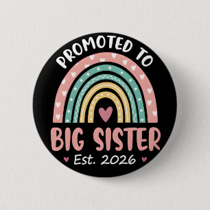 Benoemd tot grote zus Schattig 2026 Baby Ronde Button 5,7 Cm
