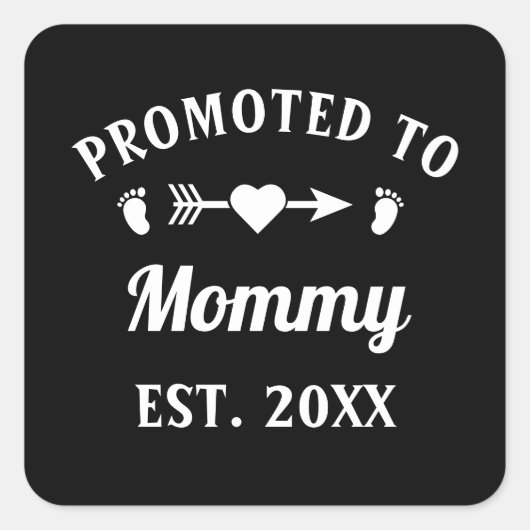 Benoemd tot mama Moederschap Moederdag Vierkante Sticker (Voorkant)
