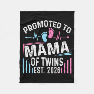 Benoemd tot mama van tweeling Est 2026 Baby Shower Fleece Deken