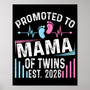 Benoemd tot mama van tweeling Est 2026 Baby Shower Poster