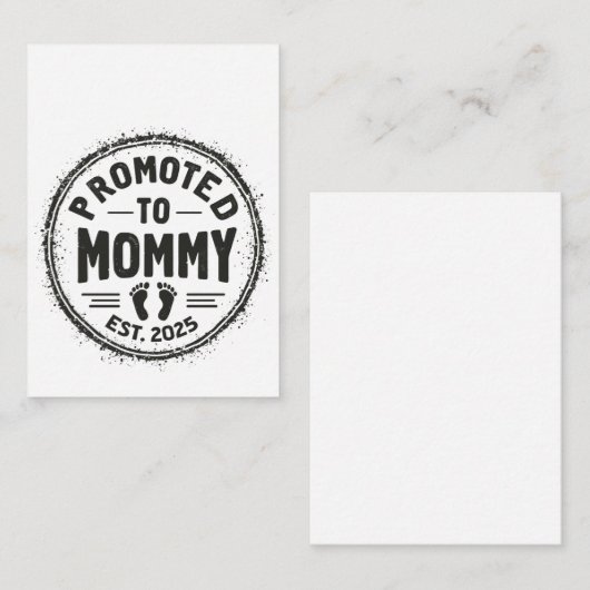 Benoemd tot mama vanaf 2025 Zwangerschapsaankondig Notitiekaartje (Voorkant / Achterkant)