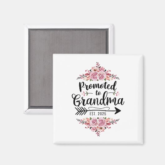 Benoemd tot oma 2025 Zwangerschapsaankondiging Magneet (Voorkant / Achterkant)