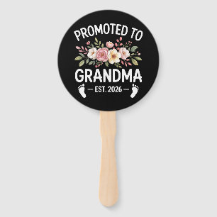 Benoemd tot oma 2026 Eerste keer Nana Bloemstuk Handwaaier