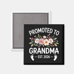 Benoemd tot oma 2026 Eerste keer Nana Bloemstuk Magneet