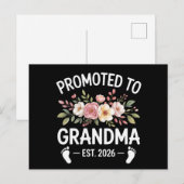 Benoemd tot oma 2026 Eerste keer oma bloem Aankondigingskaart (Voorkant / Achterkant)