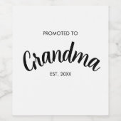 Benoemd tot oma - Jaar ingesteld - Wit Wijn Etiket (Enkel label)