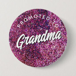 Benoemd tot oma nep glans roze schrift ronde button 7,6 cm