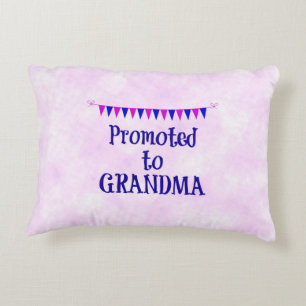 "Benoemd tot oma" roze bokeh achtergrond Decoratief Kussen