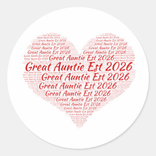 Benoemd tot Oma Tante Geschat 2026, Cadeau voor Ta Ronde Sticker