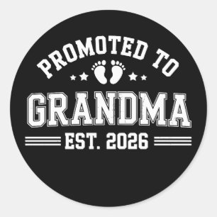 Benoemd tot oma vanaf 2026 Baby Aankondiging Ronde Sticker