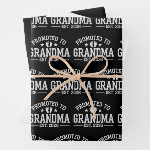 Benoemd tot oma vanaf 2026 Grootouders Baby Inpakpapier Vel