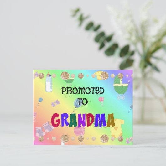 Benoemd tot oma, viering ontwerp briefkaart (Staand voorkant)