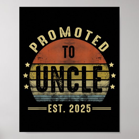 Benoemd tot oom Est 2025 Nieuwe oom Vaderdag F Poster (Voorkant)