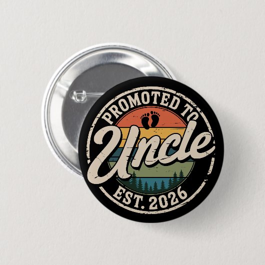 Benoemd tot oom Verwachte datum 2026 Zwangerschaps Ronde Button 5,7 Cm (Voorkant /achterkant)