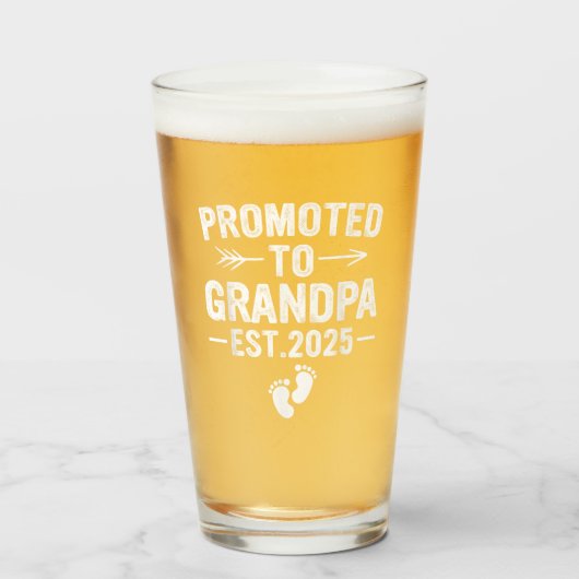 Benoemd tot opa 2025 Opa est 2025 Opa Glas (Voorkant gevuld)