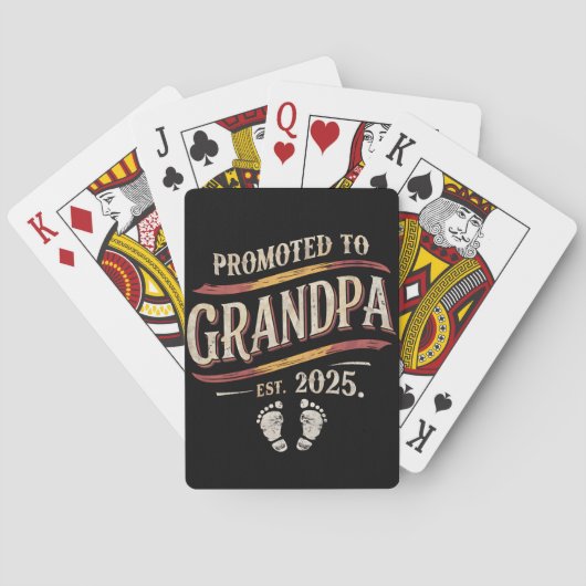 Benoemd tot opa 2025 Opa wordt 2025  Pokerkaarten (Achterkant)