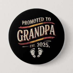 Benoemd tot opa 2025 Opa wordt 2025  Ronde Button 7,6 Cm