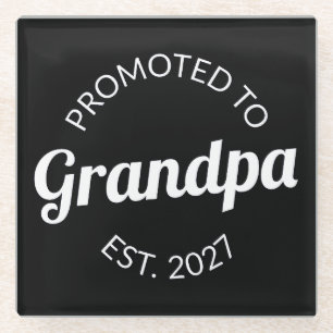 Benoemd tot Opa Est 2021 Nieuwe Papa I Glazen Onderzetter