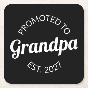 Benoemd tot Opa Est 2021 Nieuwe Papa I Kartonnen Onderzetters