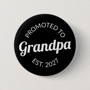 Benoemd tot Opa Est 2021 Nieuwe Papa I Ronde Button 5,7 Cm