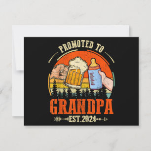Benoemd tot opa Est 2024 Retro Vaderdag Nieuw Feestdagenkaart