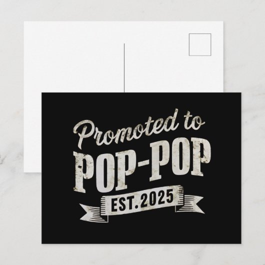 Benoemd tot Opa Est 2025 Eerste Keer Opa Briefkaart (Voorkant / Achterkant)