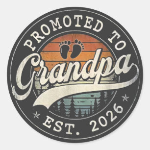 Benoemd tot opa Est 2026 Grootouders Baby Aankondi Ronde Sticker