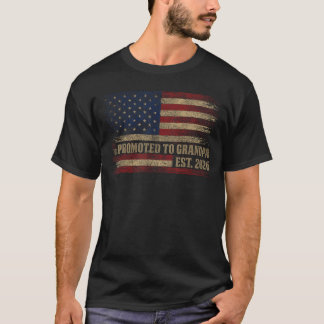 Benoemd tot opa Est 2026 USA Vintage vlag vader T-shirt