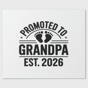 Benoemd tot opa, Geschat 2026, Grappige nieuwe opa Cadeaupapier