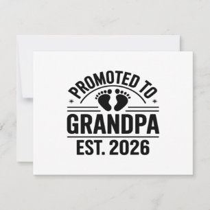 Benoemd tot opa, Geschat 2026, Grappige Nieuwe Opa Feestdagenkaart