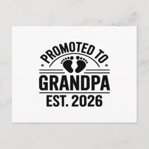 Benoemd tot opa, Geschat 2026, Grappige Nieuwe Opa Informatiekaartje
