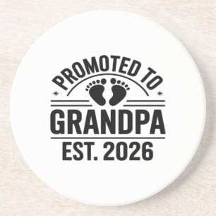 Benoemd tot opa, Geschat 2026, Grappige nieuwe opa Zandsteen Onderzetter