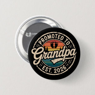 Benoemd tot opa Geschat 2026 Zwangerschap Retro Ronde Button 5,7 Cm
