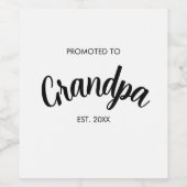 Benoemd tot opa - Jaar ingesteld - Wit Wijn Etiket (Enkel label)