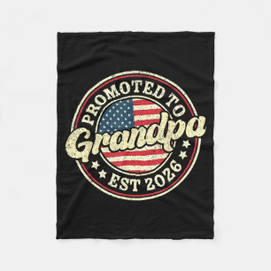 Benoemd tot opa sinds 2026 Retro Vintage Nieuwe Op Fleece Deken