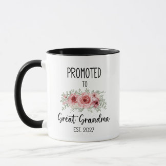 Benoemd tot Oud-Oma Est 2027 Bloemen Baby Mok