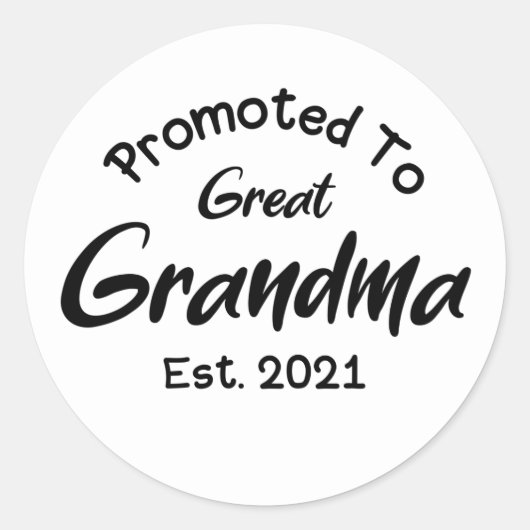 Benoemd tot overgrootmoeder Est 2021 Ronde Sticker (Voorkant)