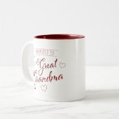Benoemd tot overgrootmoeder nepsparkel sequin rood tweekleurige koffiemok (Voorkant links)