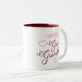 Benoemd tot overgrootmoeder nepsparkel sequin rood tweekleurige koffiemok (Voorkant rechts)