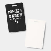 Benoemd tot papa 2021 Eerste keer vaders Badge (Voor- en achterkant)