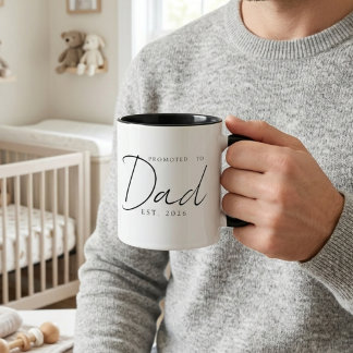 Benoemd tot papa Elegant EST Jaar Script Ontwerp Mok