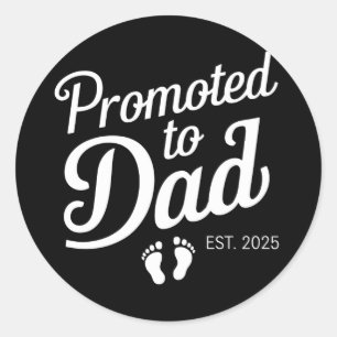 Benoemd tot papa EST 2025 Grappig binnenkort papa Ronde Sticker